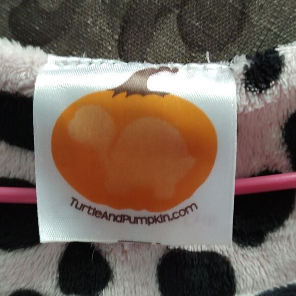 Turtle and Pumkin pink animal print soft fleece overall long romper  Sz 4/5 - Picture 6 of 6